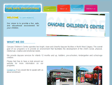 Tablet Screenshot of cancarechildcarecentre.com